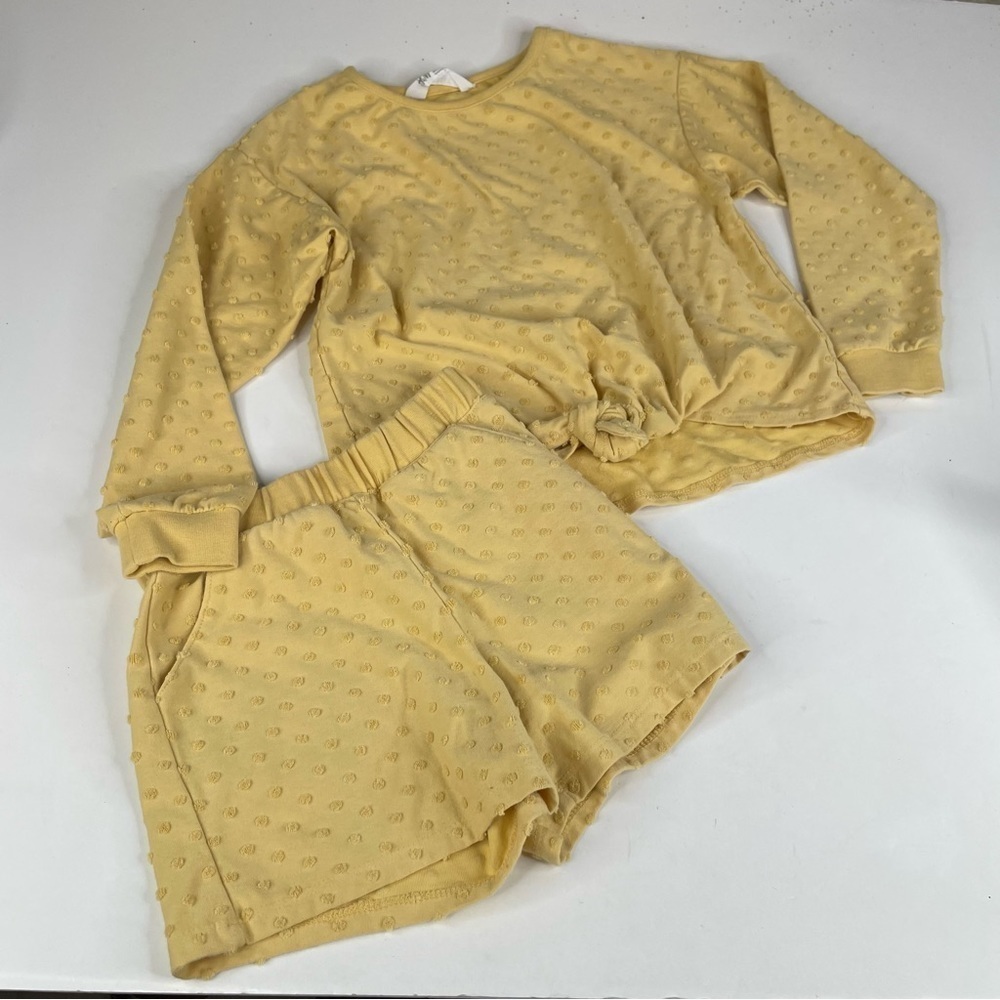 H&M Yellow Dot Short Set Size 6/7